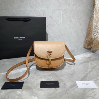 YSL 619740 Yves Saint Laurent Kaia Small Satchel in Smooth Leather Apricot