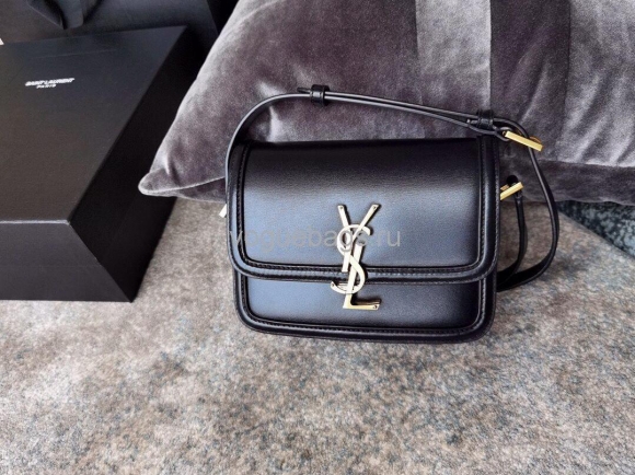 YSL 634306 Yves Saint Laurent Solferino Box small Shoulder Handbag Black