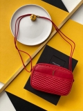 YSL 648990 Victoire Camera Bag In Quilted Lambskin Red