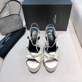 YSL Bianca Sandals In Smooth Leather White 30130