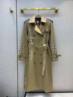 Burberry Women’s Badge Appliqué Cotton Gabardine Trench Coat 88012