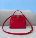 Fendi 8BN244 Peekaboo Iconic MINI Red Leather 8315 Bag