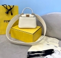 Fendi 8BN320 Peekaboo ICONIC XS White Nappa Leather 8328 Bag