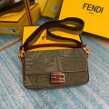 Fendi 8BR600 Baguette Embroidered Canvas Bag Green