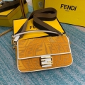 Fendi 8BR600 Baguette Embroidered Canvas Bag Yellow