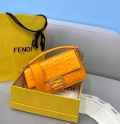 Fendi 8BR600 Baguette Orange Nappa Leather Bag