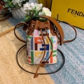 Fendi 8BS010 Mon Tresor Leather And Canvas Mini Bag Multicolour