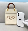 Fendi 8BS051 Mini Sunshine Shopper Leather Bag 8376A Beige