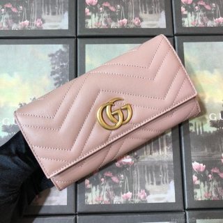 Gucci 443436 GG Marmont Continental Wallet Light Pink