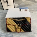 Gucci 443497 GG Marmont Matelassé Shoulder Bag Black Yellow