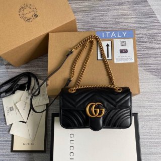 Gucci 446744 GG Marmont Matelassé Mini Bag Black