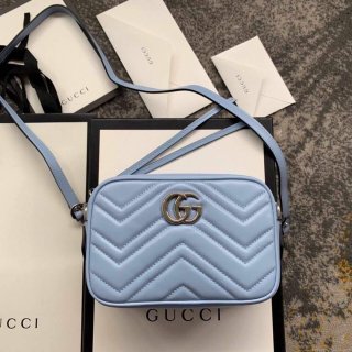 Gucci 448065 GG Marmont Matelassé Mini Bag Blue