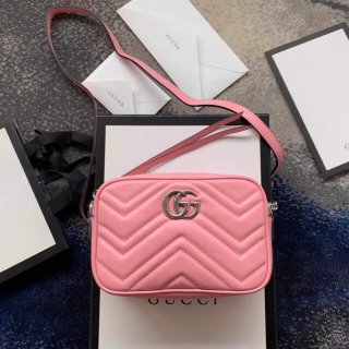 Gucci 448065 GG Marmont Matelassé Mini Bag Pink