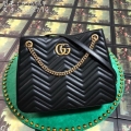 Gucci 453569 GG Marmont Matelassé Shoulder Bag Black