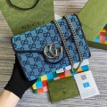 Gucci 474575 GG Marmont Multicolor Mini Bag Blue