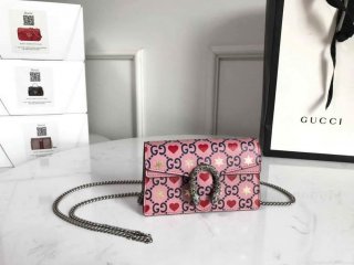 Gucci 476432 GG Dionysus Super Mini Leather Bag Pink