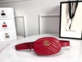 Gucci 476434 GG Marmont Matelassé Leather Belt Bag Red