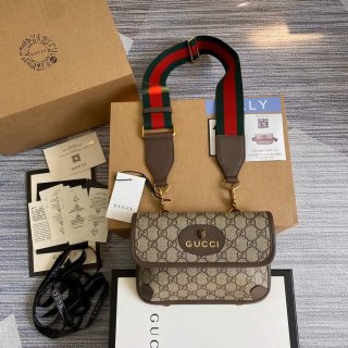 Gucci 489617 Neo Vintage GG Supreme Belt Bag Brown