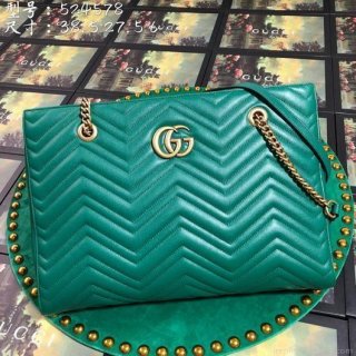 Gucci 524578 GG Marmont Matelassé Shoulder Bag Green