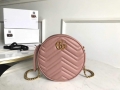 Gucci 550154 GG Marmont Mini Round Shoulder Bag Light Pink