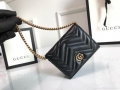 Gucci 625693 GG Marmont Card Case Wallet Black