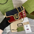 Gucci Online Exclusive GG Marmont mini bag Gucci 574969 Navy and Wine Red