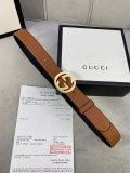 Gucci Women Men’s Leather Belt with Double G Buckle 30MM 19013