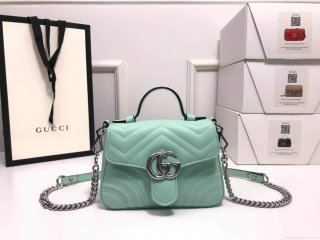 Gucci ‎547260 GG Marmont Mini Top Handle Bag Green