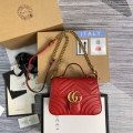 Gucci ‎547260 GG Marmont Mini Top Handle Bag Red