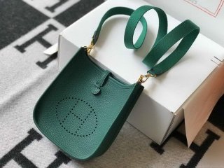 Hermes Evelyne Bag Designer Hermes Mini Crossbody Bag 20389 Gold Buckle Green