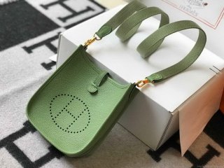 Hermes Evelyne Bag Designer Hermes Mini Crossbody Bag 20393 Gold Buckle Light Green