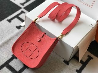 Hermes Evelyne Bag Designer Hermes Mini Crossbody Bag 20397 Gold Buckle Red