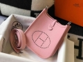 Hermes Evelyne Bag Hermes Mini Crossbody Bag 20407 Silver Buckle Pink