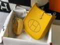 Hermes Evelyne Bag Hermes Mini Crossbody Bag 20408 Silver Buckle Yellow