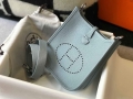 Hermes Evelyne Bag Hermes Mini Crossbody Bag 20409 Silver Buckle Light Blue