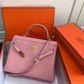 Hermes Kelly Danse 20306 Designer Tote Shoulder Strap Bag Pink