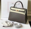 Hermes Kelly Danse 28cm of Togo Leather Bag 20339 Pewter Grey