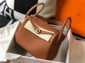 Hermes Lindy 26cm Designer Tote Shoulder Bags Tan