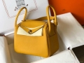 Hermes Lindy 26cm Designer Tote Shoulder Bags Yellow Gold