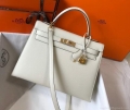 Hermes Sellier Kelly 28cm of Epsom Leather Bag 20333 White