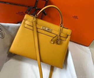 Hermes Sellier Kelly 28cm of Epsom Leather Bag 20334 Yellow