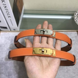 Hermes Women’s Kelly Leather Belt 20MM 19019 Orange