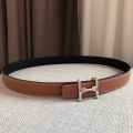 Hermes Women’s Leather H Buckle Belt 24MM 19025 Brown