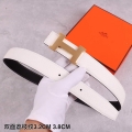 Hermes Women’s Leather H Buckle Belt 32MM 19033 White