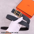 Hermes Women’s Leather H Buckle Belt 32MM 19034 Navy Blue