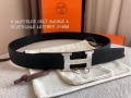 Hermes Women’s Leather H Buckle Belt 32MM 19048 Black