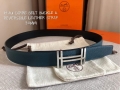 Hermes Women’s Leather H Buckle Belt 32MM 19050 Navy Blue