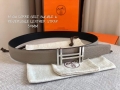 Hermes Women’s Leather H Buckle Belt 32MM 19051 Gray