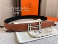 Hermes Women’s Leather H Buckle Belt 32MM 19053 Tan