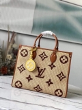 Louis Vuitton M57707 LV M57723 OnTheGo MM Tote Bag Tan